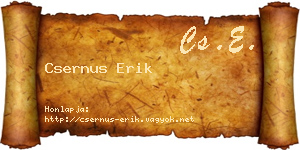 Csernus Erik névjegykártya